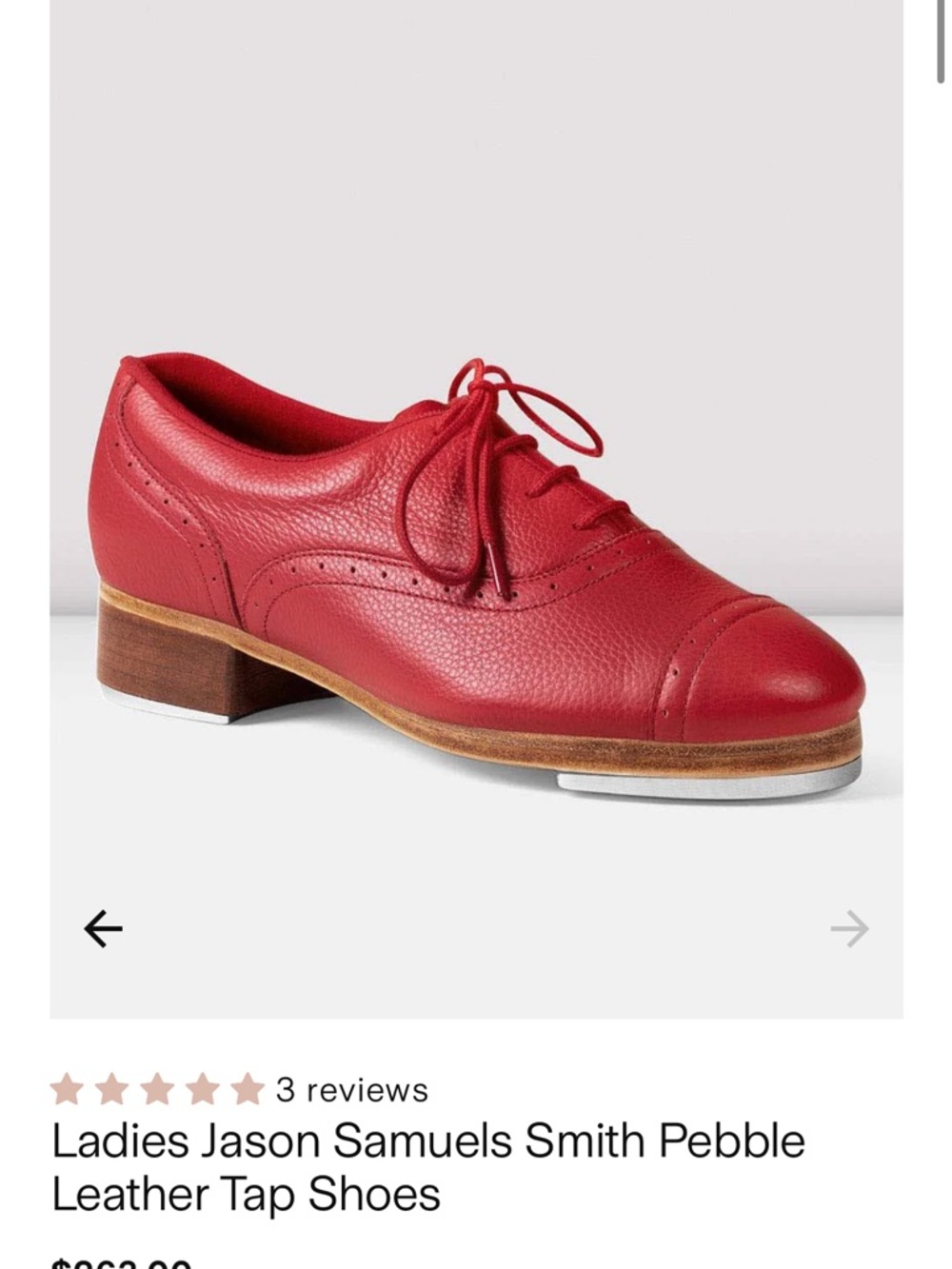 Bloch Red Leather Lace-Up Women's Oxford Tap shoes - Picture 4 of 6